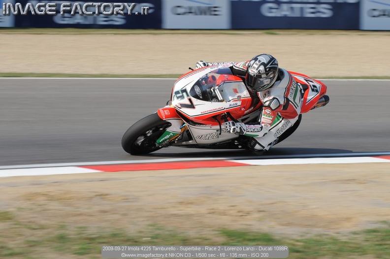 2009-09-27 Imola 4225 Tamburello - Superbike - Race 2 - Lorenzo Lanzi - Ducati 1098R.jpg